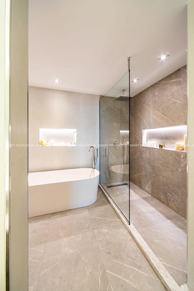 Smart Renovation Design & Fit-Out Company in Dubai presents beautiful Shoreline apartment bathroom renovation.