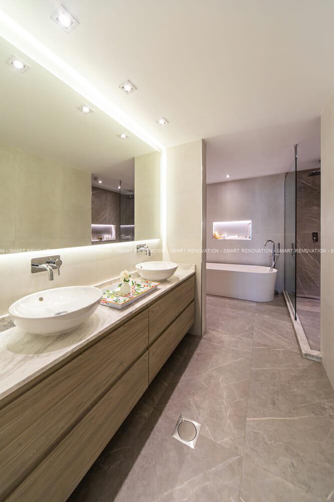 Smart Renovation Design & Fit-Out Company in Dubai presents beautiful Shoreline apartment bathroom renovation.