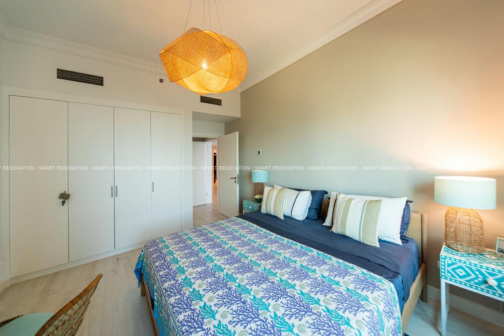 Smart Renovation Design & Fit-Out Company in Dubai presents beautiful Shoreline apartment bedroom renovation.