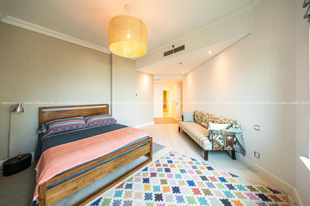 Smart Renovation Design & Fit-Out Company in Dubai presents beautiful Shoreline apartment bedroom renovation.