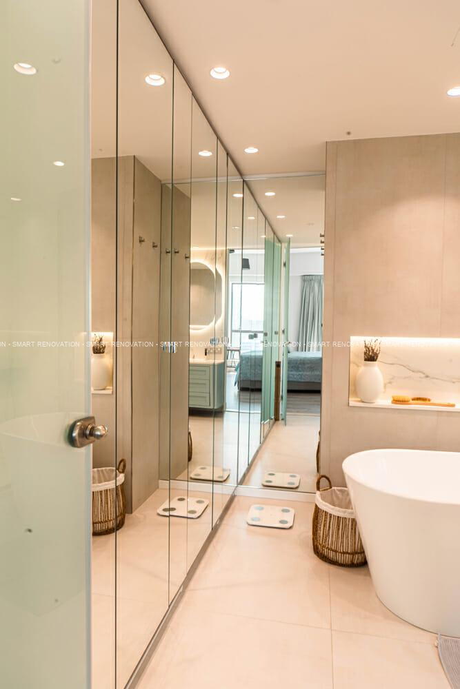 Smart Renovation Design & Fit-Out Company in Dubai presents beautiful JBR Rimal Apartment bathroom renovation.