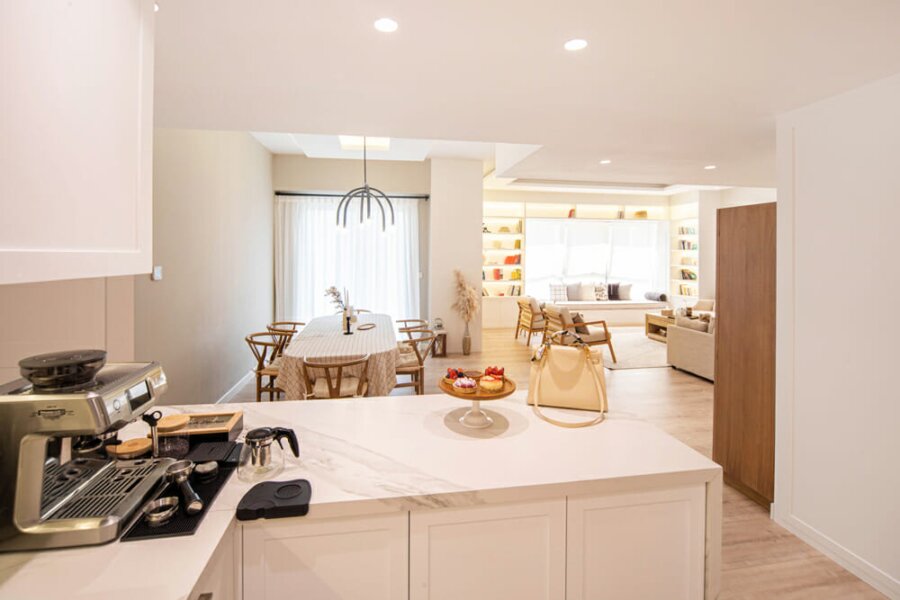 Smart Renovation Design & Fit-Out Company in Dubai presents beautiful JBR Rimal Apartment kitchen renovation.