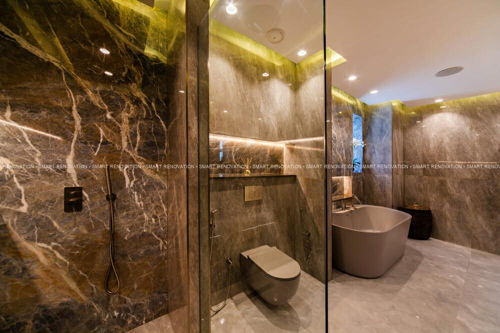 Smart Renovation Design & Fit-Out Company in Dubai presents beautiful MBR villa bathroom renovation.