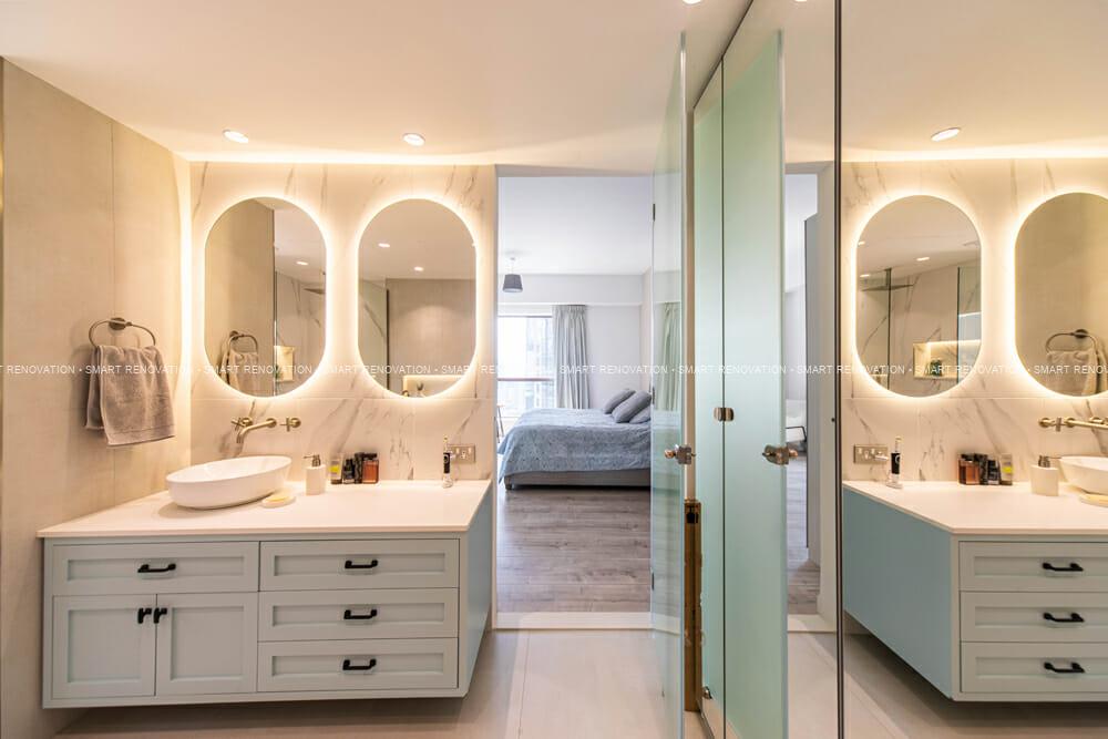Smart Renovation Design & Fit-Out Company in Dubai presents beautiful JBR Rimal Apartment bathroom renovation.
