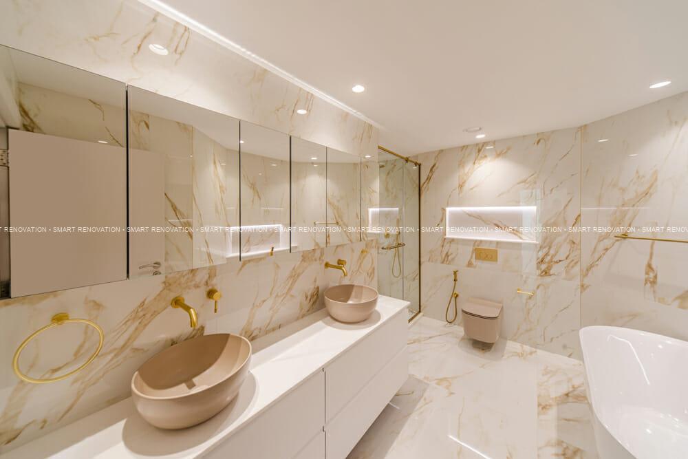 Smart Renovation Design & Fit-Out Company in Dubai presents beautiful Shoreline apartment bathroom renovation.