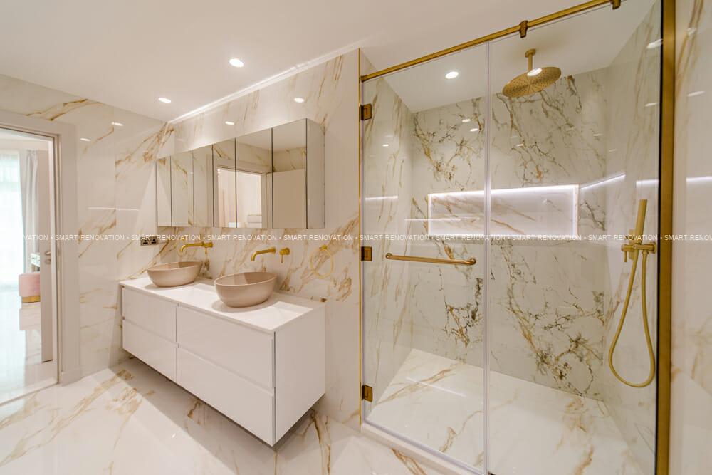 Smart Renovation Design & Fit-Out Company in Dubai presents beautiful Shoreline apartment bathroom renovation.