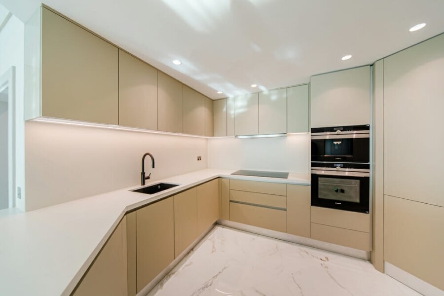 Smart Renovation Design & Fit-Out Company in Dubai presents beautiful Shoreline apartment kitchen renovation.