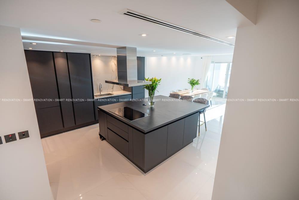 Smart Renovation Design & Fit-Out Company in Dubai presents beautiful Aqua Vista Townhouse kitchen renovation.