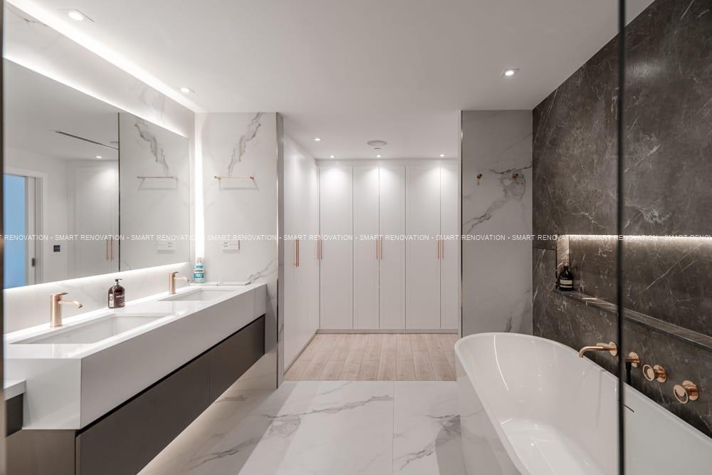 Smart Renovation Design & Fit-Out Company in Dubai presents beautiful Aqua Vista Townhouse bathroom renovation.