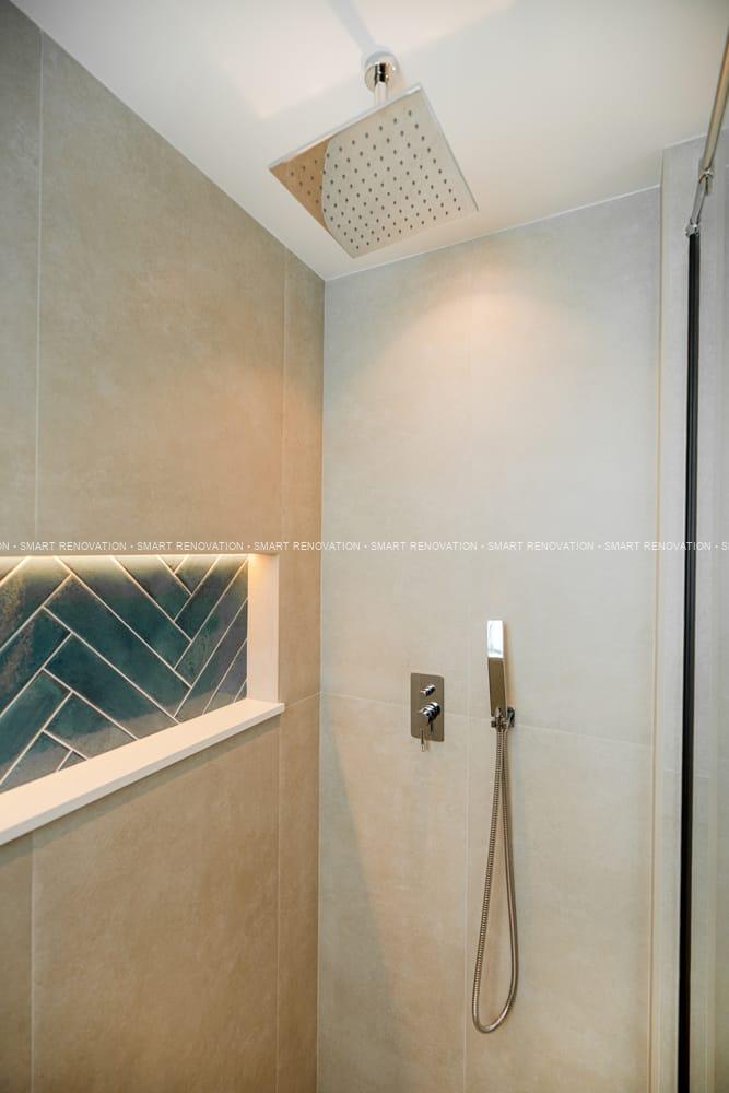 Smart Renovation Design & Fit-Out Company in Dubai presents beautiful Tiffany Blue Apartment bathroom renovation.