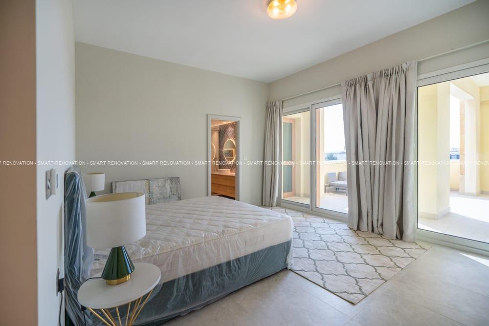 Smart Renovation Design & Fit-Out Company in Dubai presents beautiful Tiffany Blue Apartment bedroom renovation.