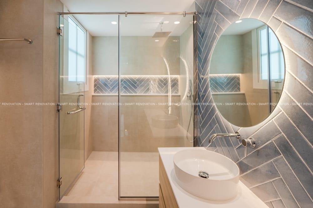 Smart Renovation Design & Fit-Out Company in Dubai presents beautiful Tiffany Blue Apartment bathroom renovation.