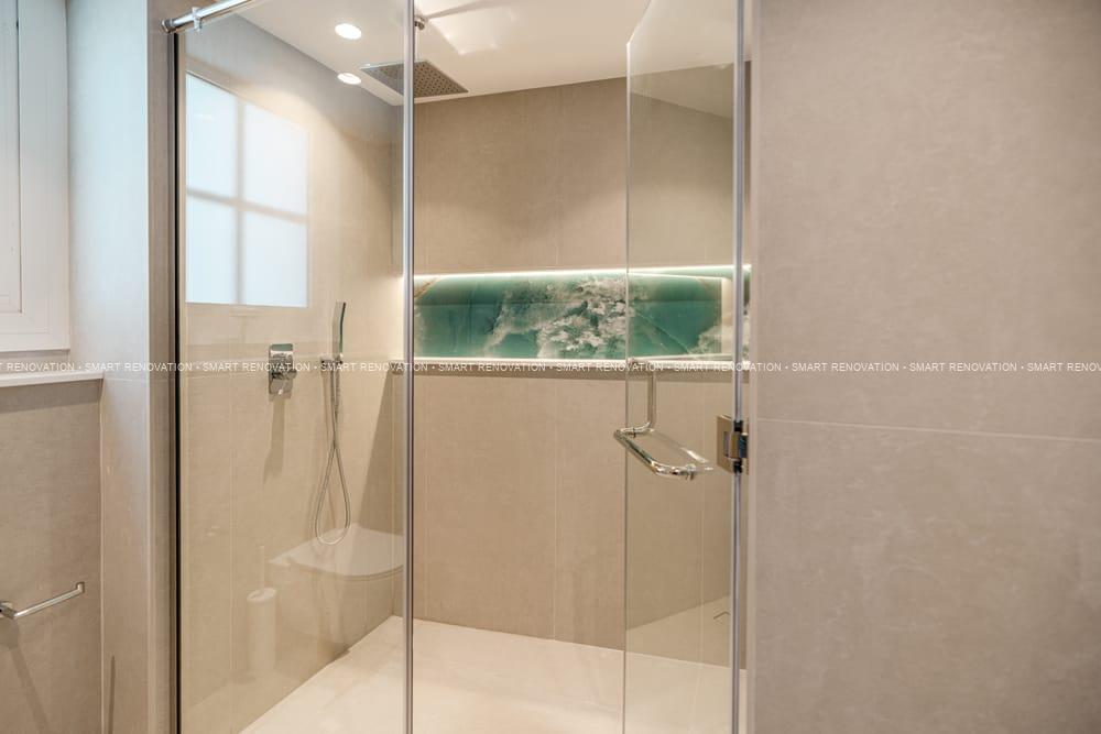 Smart Renovation Design & Fit-Out Company in Dubai presents beautiful Tiffany Blue Apartment bathroom renovation.