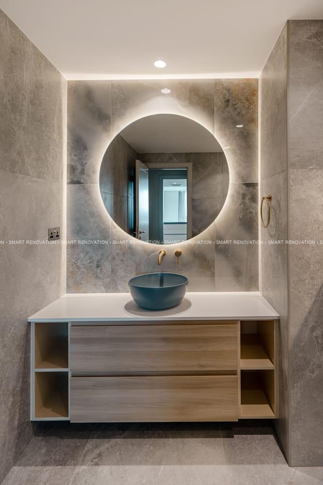 Smart Renovation Design & Fit-Out Company in Dubai presents beautiful Tiffany Blue Apartment bathroom renovation.