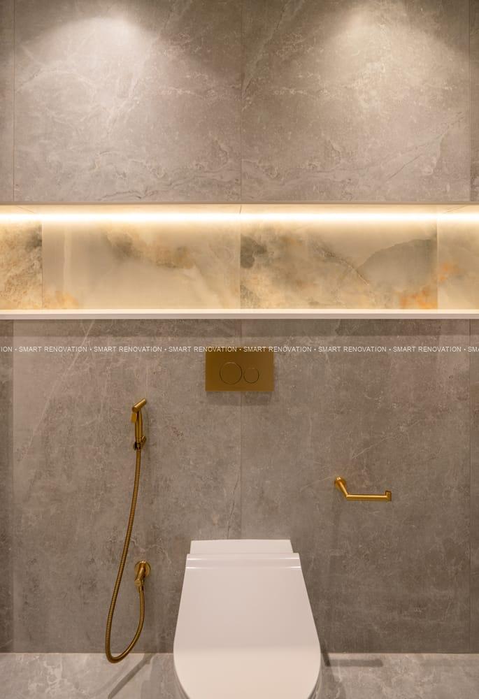 Smart Renovation Design & Fit-Out Company in Dubai presents beautiful Tiffany Blue Apartment bathroom renovation.