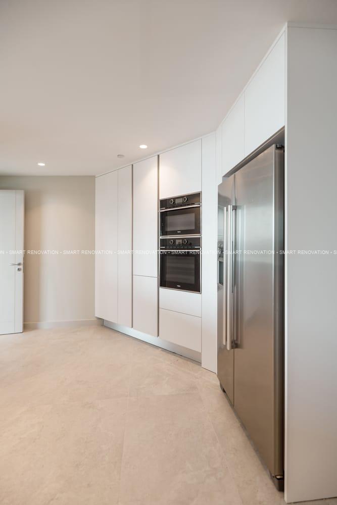 Smart Renovation Design & Fit-Out Company in Dubai presents beautiful Tiffany Blue Apartment kitchen renovation.