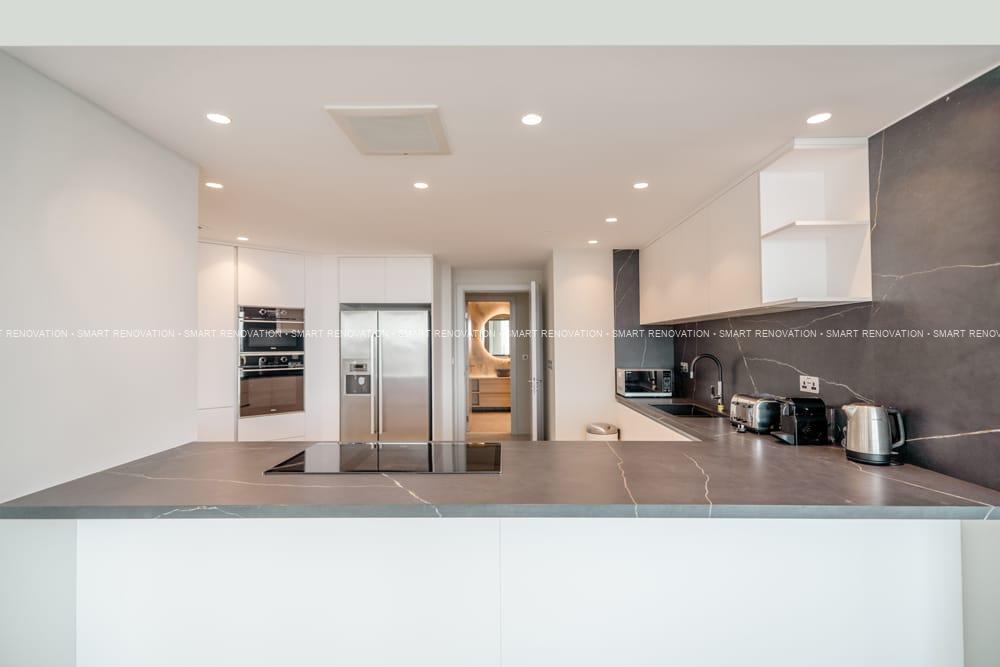 Smart Renovation Design & Fit-Out Company in Dubai presents beautiful Tiffany Blue Apartment kitchen renovation.